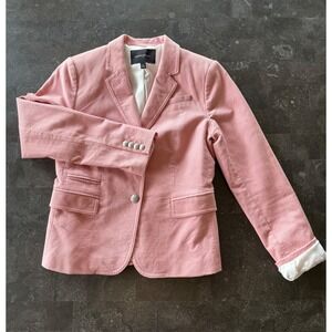 Banana Republic Women's Pink Textured Cotton Blend Blazer Jacket Size 6 Classic